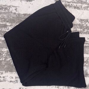 Women's Black Textured Wide Leg Pants